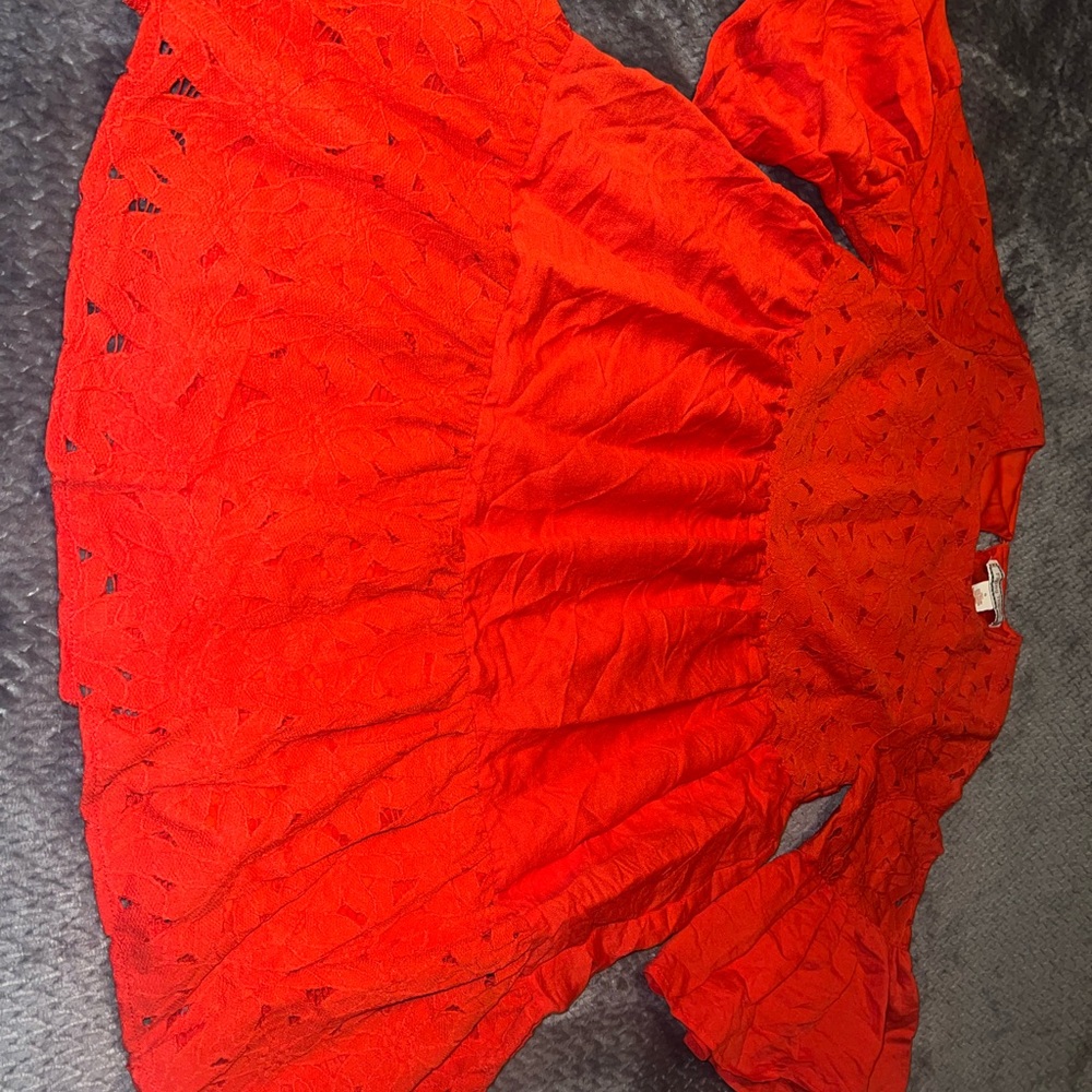 Flying Tomato Scarlet Eyelet/ Lace Dress